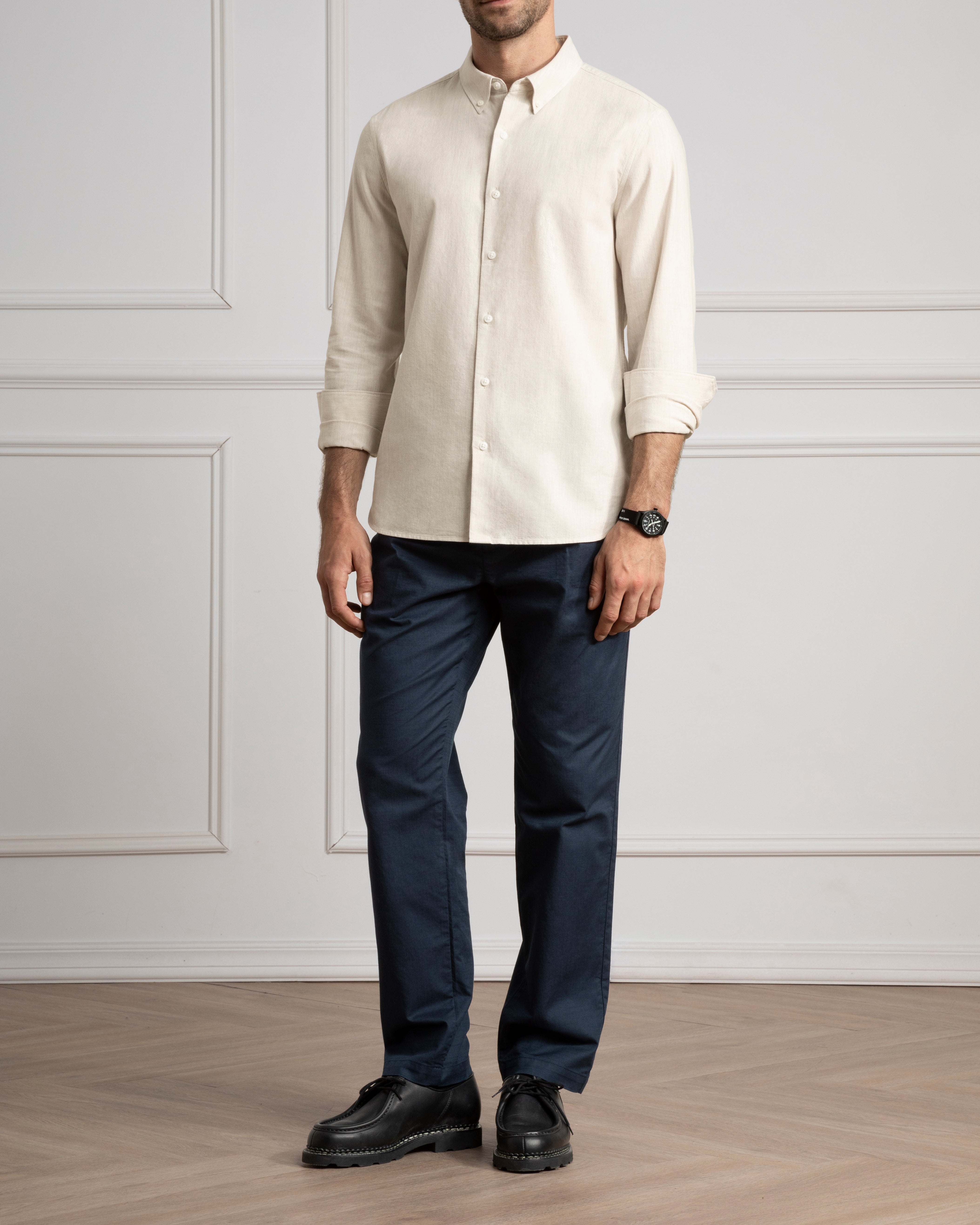 Off White Fulton Heather Oxford Shirt Mens Button Down Dress Shirt Heather Oxford Shirt Button Down Collar 