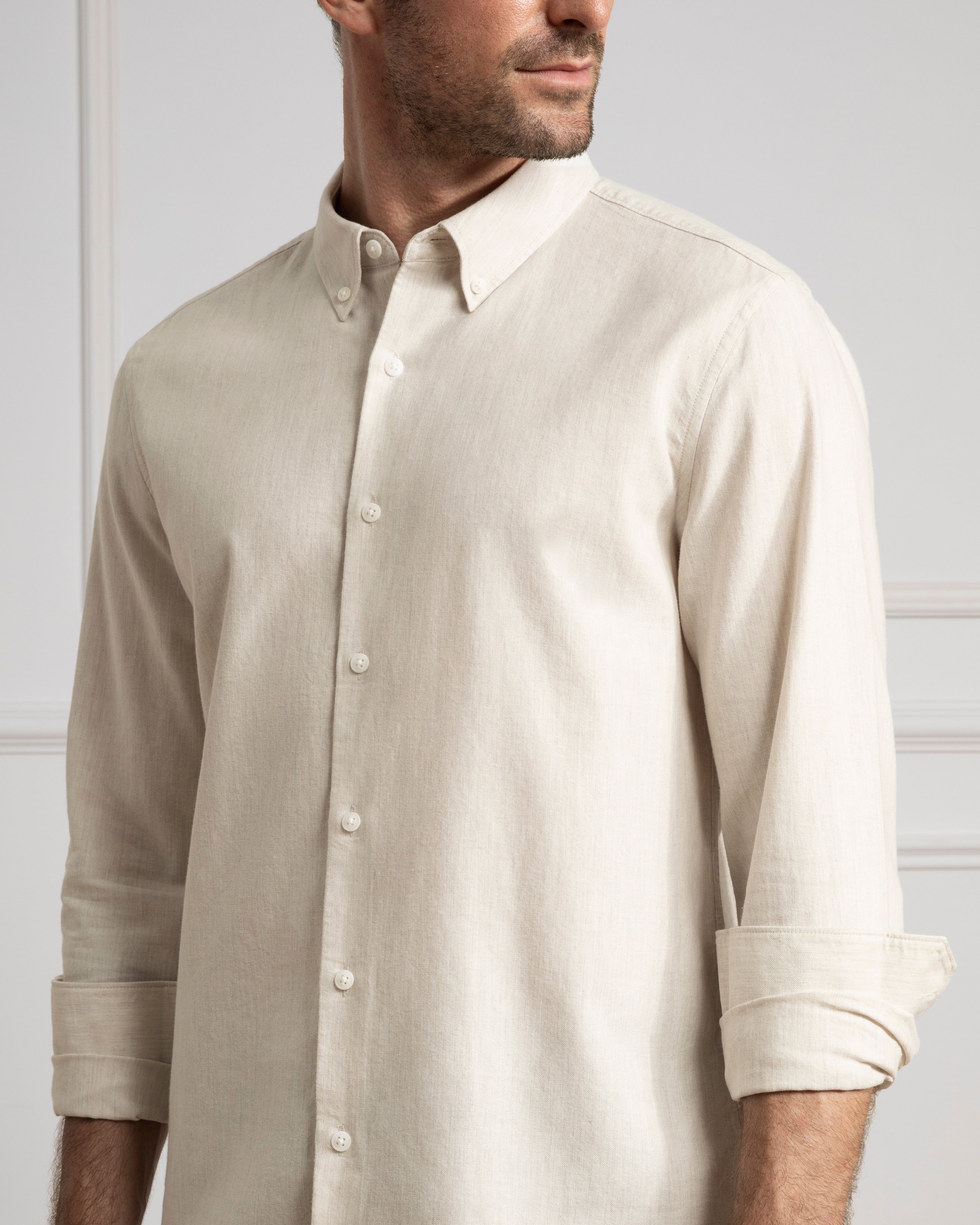 Off White Fulton Heather Oxford Shirt Mens Button Down Dress Shirt Heather Oxford Shirt Button Down Collar 