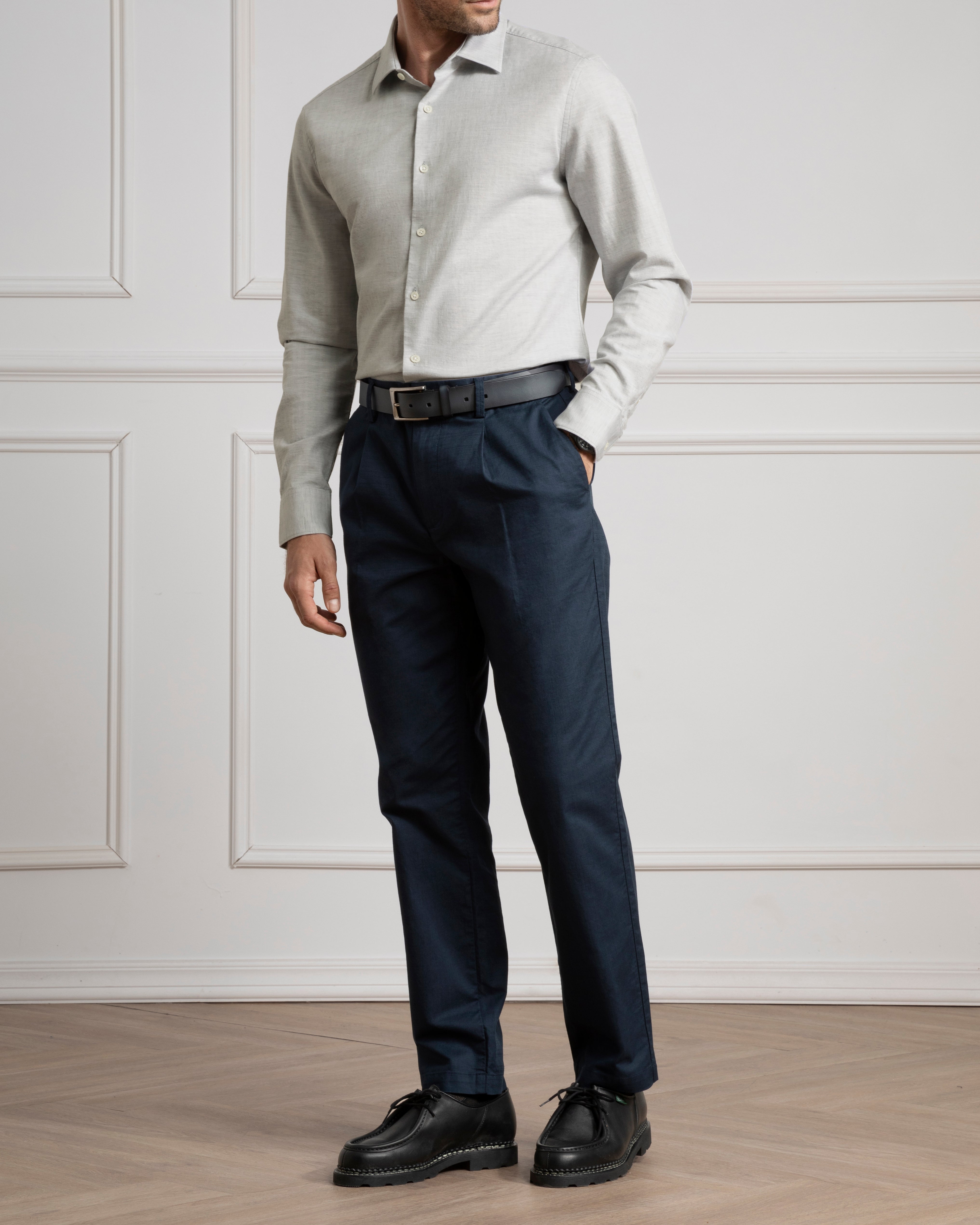 Lt Grey Adrian Herringbone Shirt Mens Spread Collar Shirt Herringbone Fabric Mens Dress Shirt All Season Shirt 