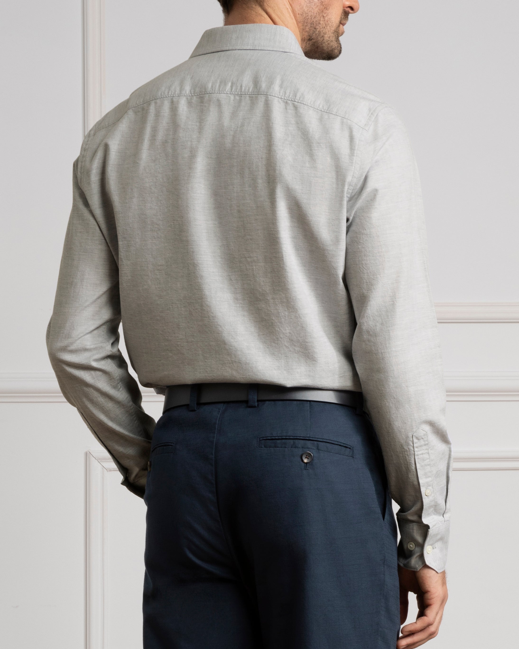 Lt Grey Adrian Herringbone Shirt Mens Spread Collar Shirt Herringbone Fabric Mens Dress Shirt All Season Shirt 