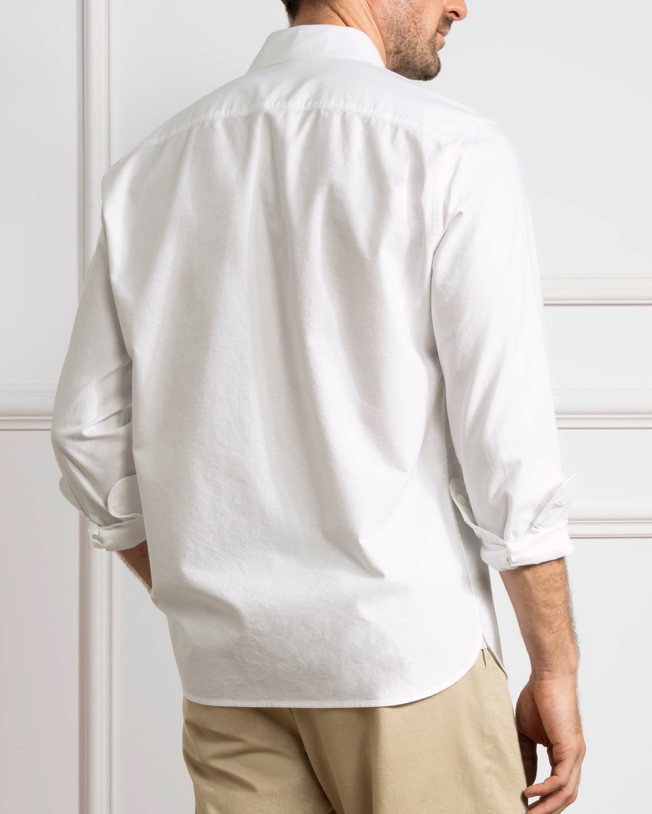 Bright White Arik Oxford Shirt Mens Point Collar Button Up Shirt Chest Pocket Shirt Classic Oxford Style 