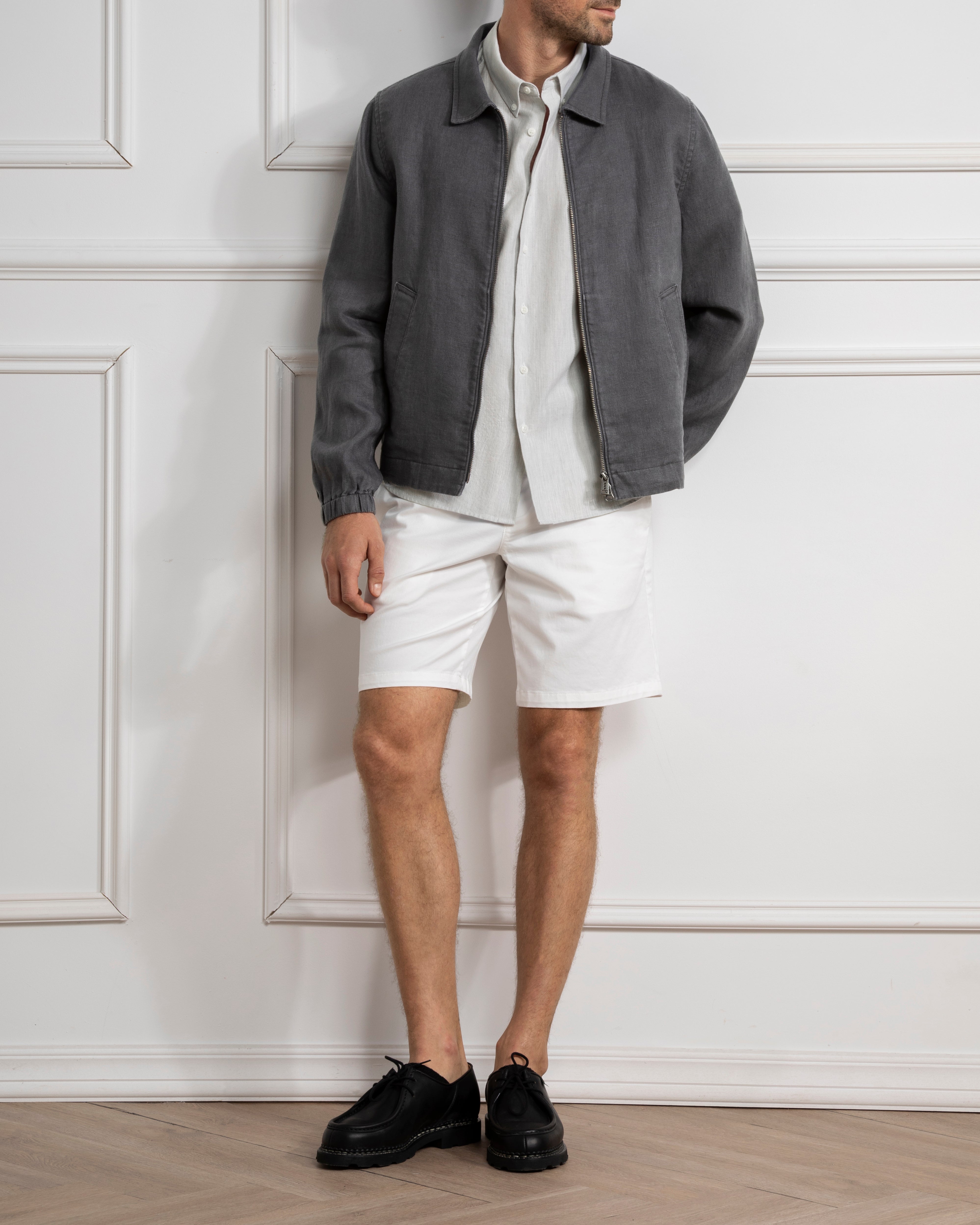 Forged Iron Connor Linen Jacket Mens Linen Zip Up Jacket 