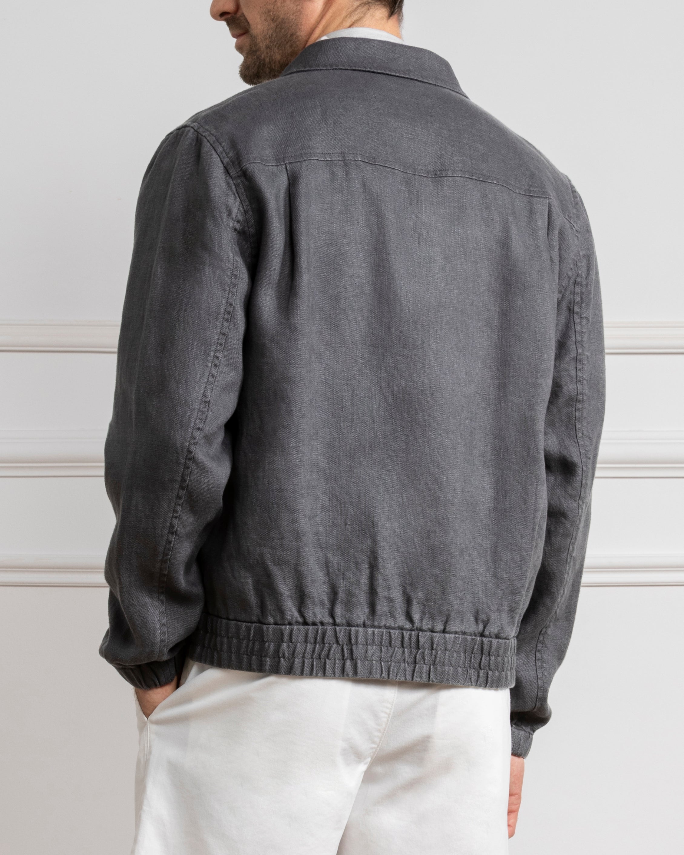 Forged Iron Connor Linen Jacket Mens Linen Zip Up Jacket 