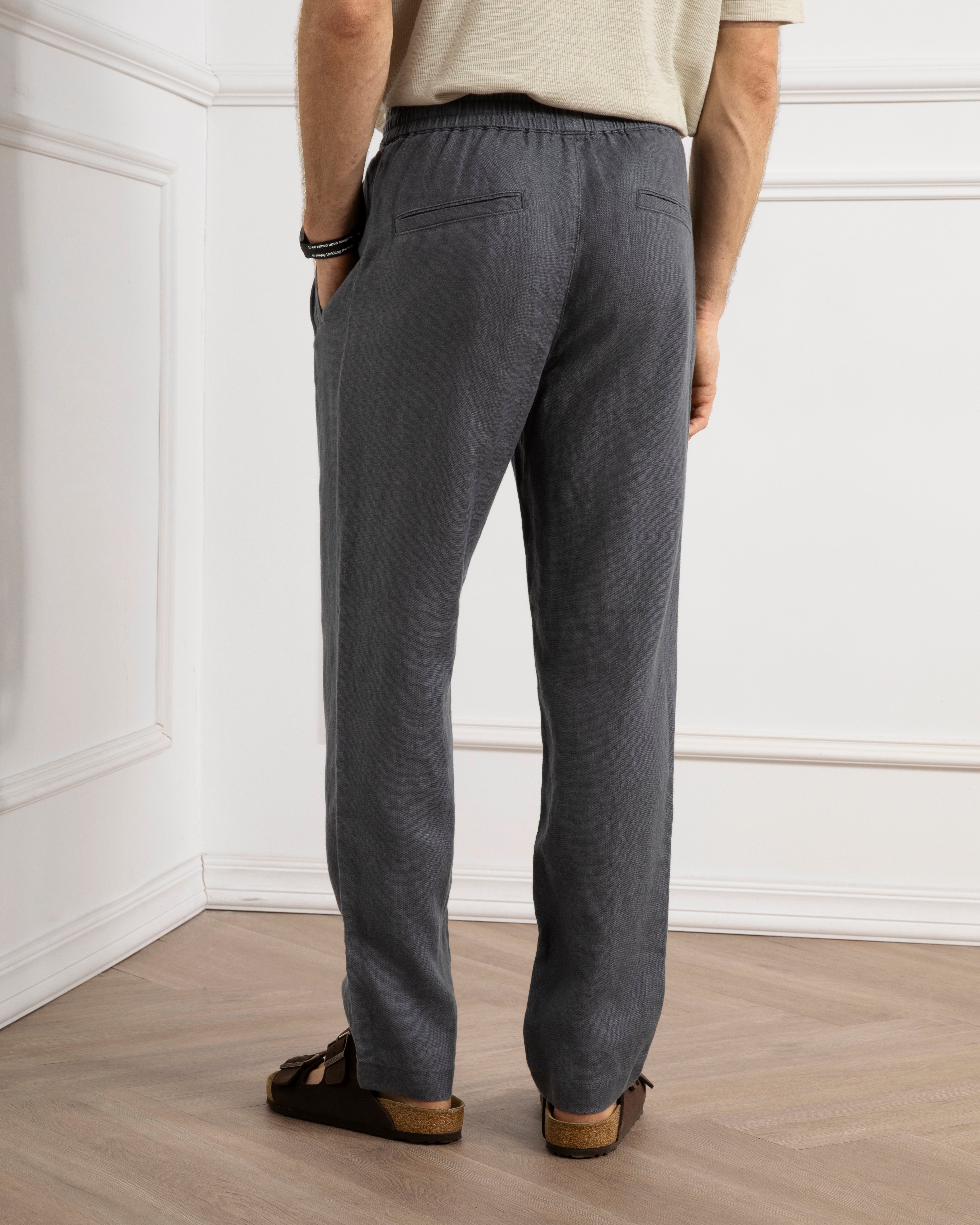 Forged Iron Ward Linen Pants Mens Linen Drawstring Pants Lightweight Summer Pants 