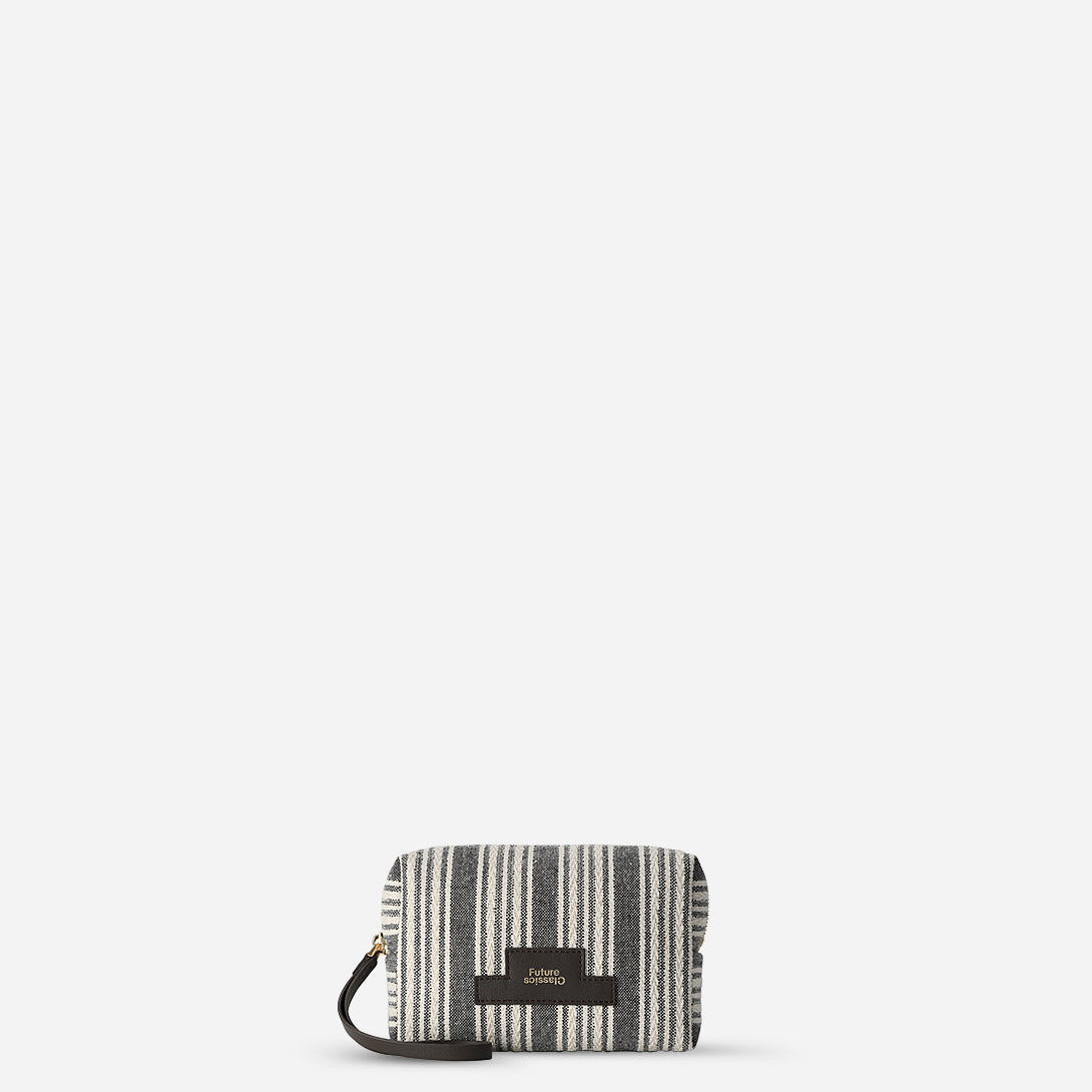 Dark Brown X Canvas Stripes Cosmetic Pouch Womens Cosmetic Pouch Womens Small Toiletry Bag 