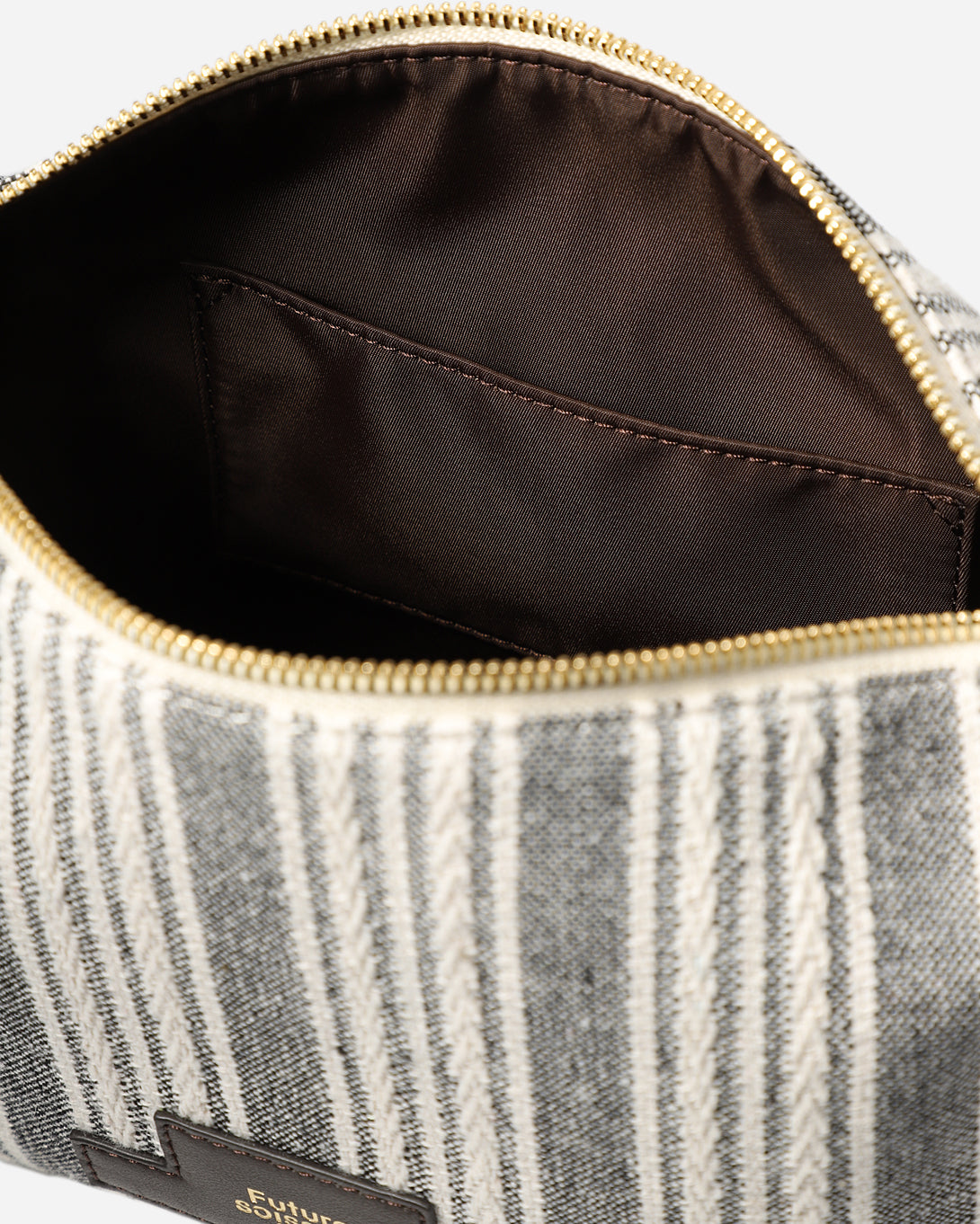 Dark Brown X Canvas Stripes Cosmetic Pouch Womens Cosmetic Pouch Womens Small Toiletry Bag 