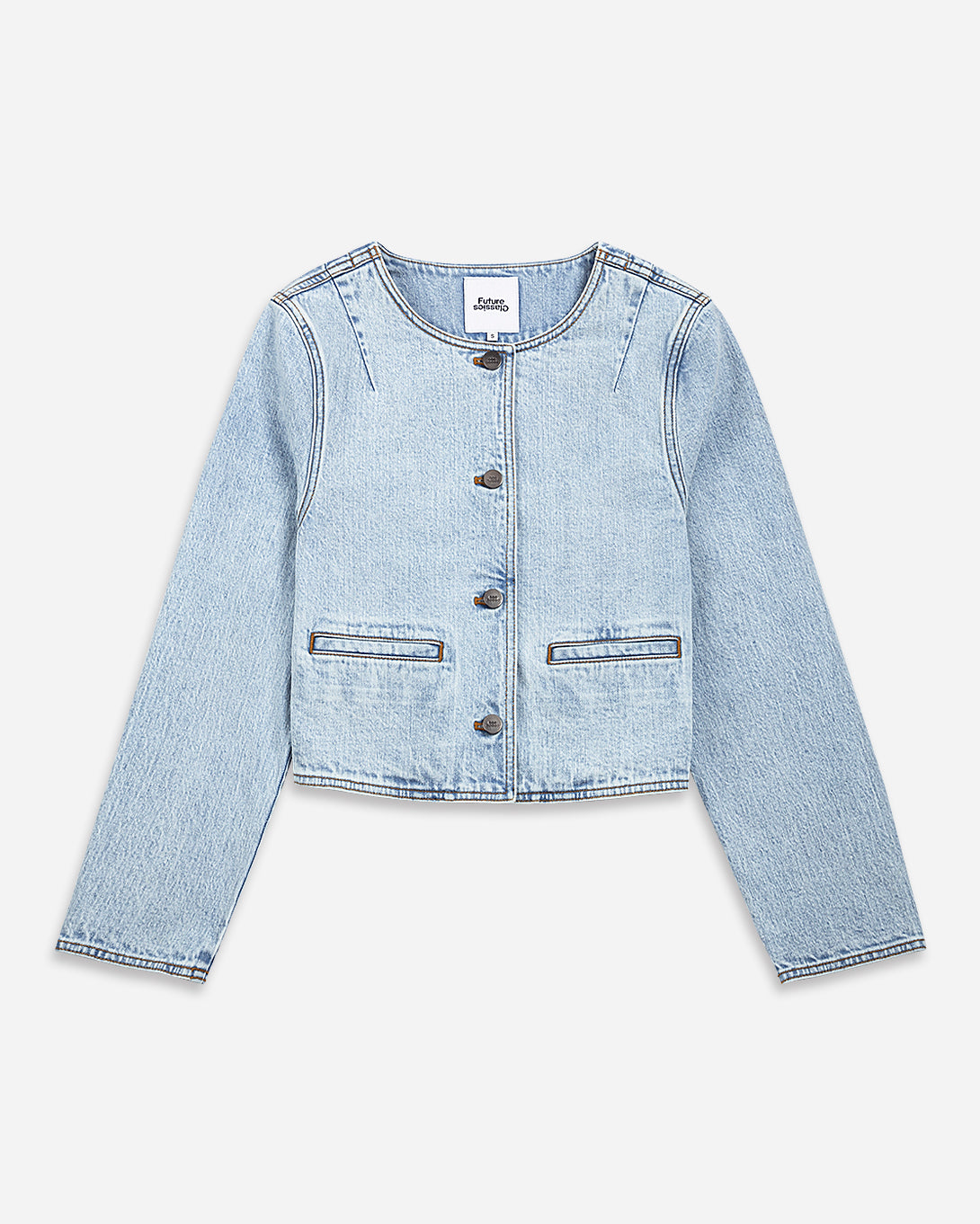 Lt Indigo Bleached Cropped Denim Jacket Womens Cropped Bleached Jacket Womens Denim Jacket 
