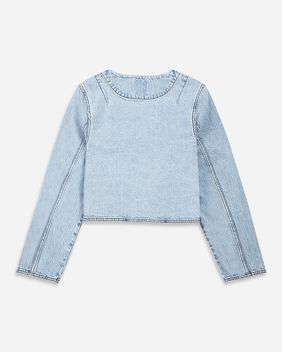 Lt Indigo Bleached Cropped Denim Jacket Womens Cropped Bleached Jacket Womens Denim Jacket 