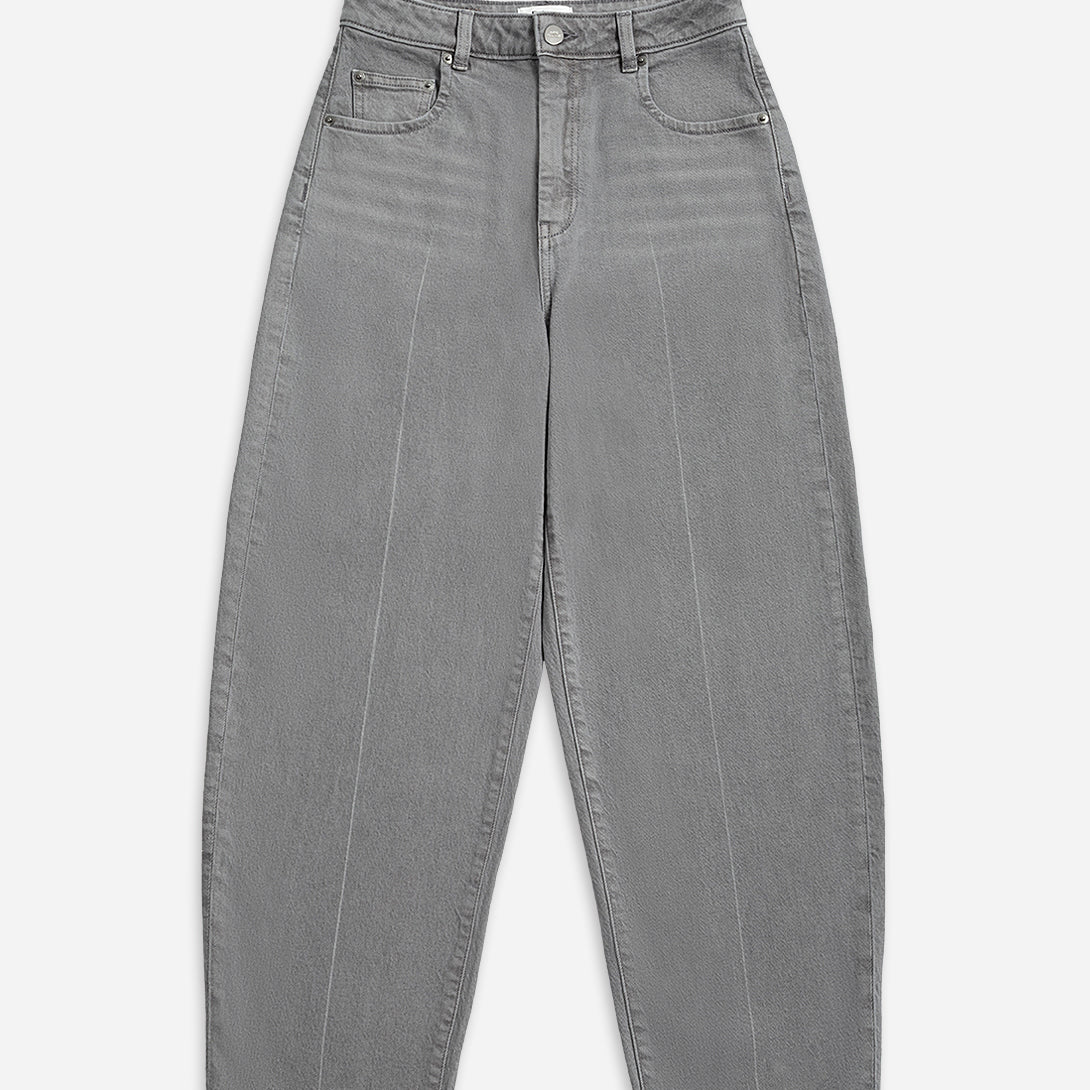 Lt Grey Denim Barrel Jeans Grey Womens Denim Jeans Wide Leg Womens Denim 