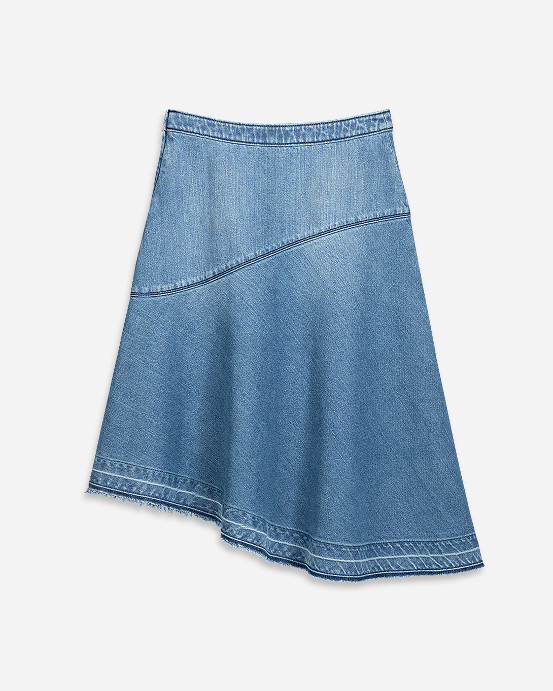 Mid Indigo Asymmetric Denim Skirt Womens Denim Skirt Mid Indigo Denim Skirt Womens Summer Skirt 