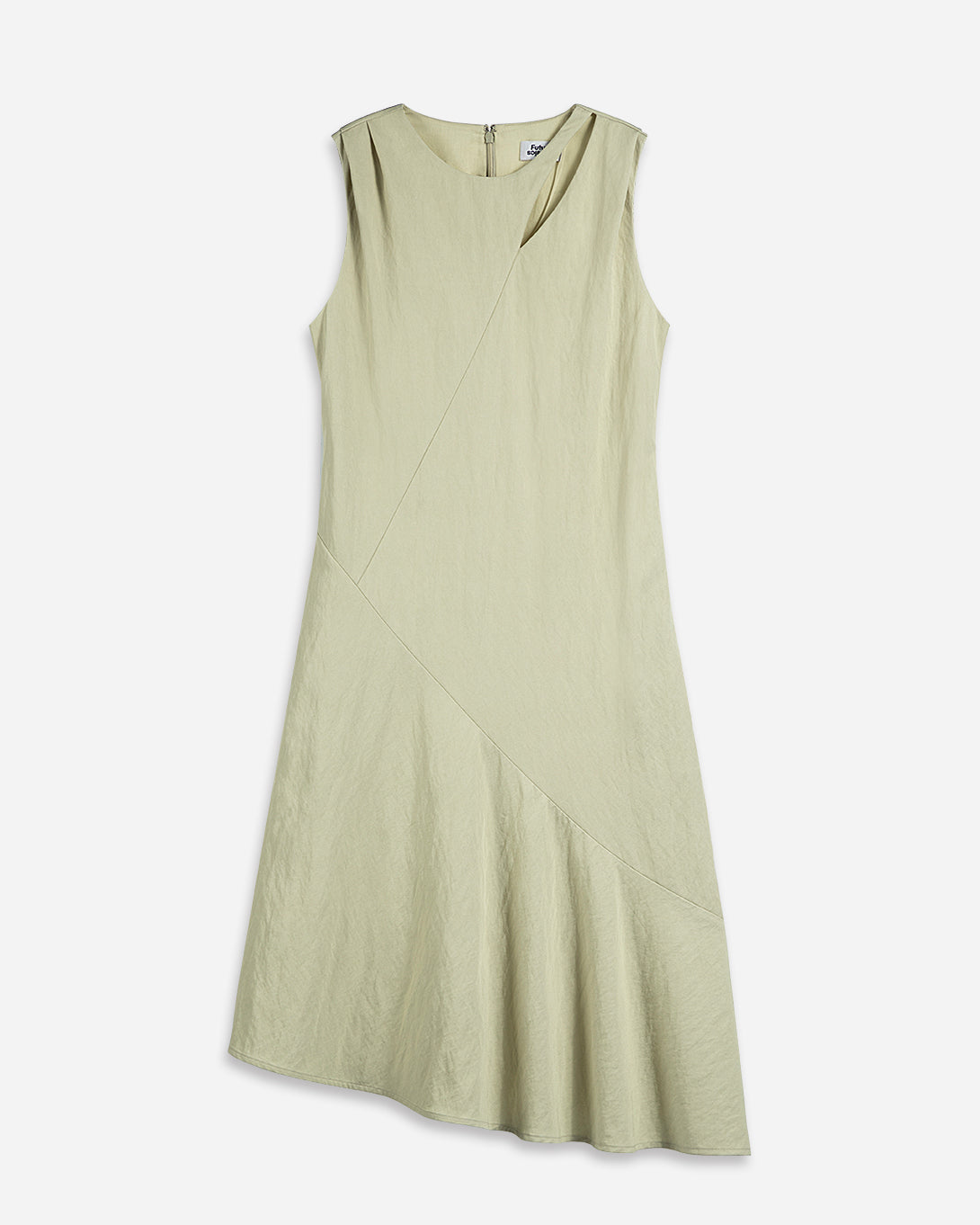 Seaweed Green Asymmetric Slit Dress Womens Sleeveless Dress Womes Summer Long Dress 