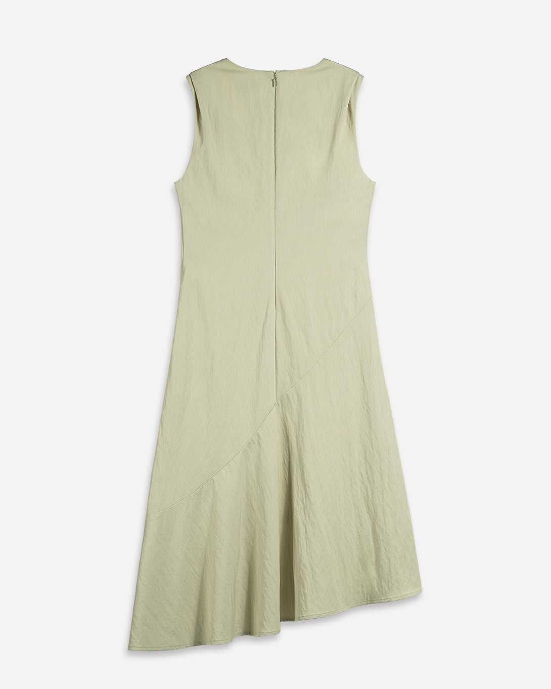 Seaweed Green Asymmetric Slit Dress Womens Sleeveless Dress Womes Summer Long Dress 