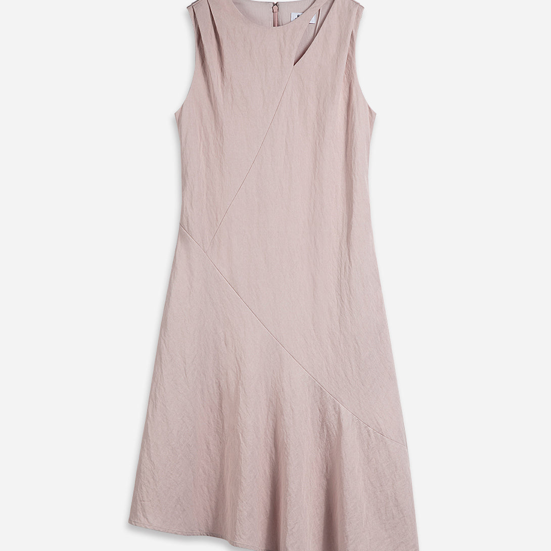 Dusty Rose Asymmetric Slit Dress Womens Sleeveless Dress Womes Summer Long Dress 