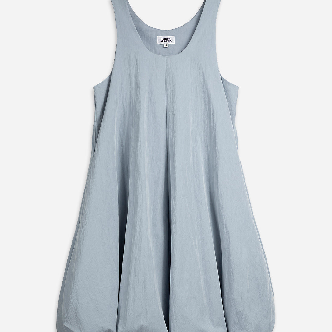 Sea Blue Cloud Dress Womens Sleeveless Dress Pleated Dress Womens Short Length Dress 
