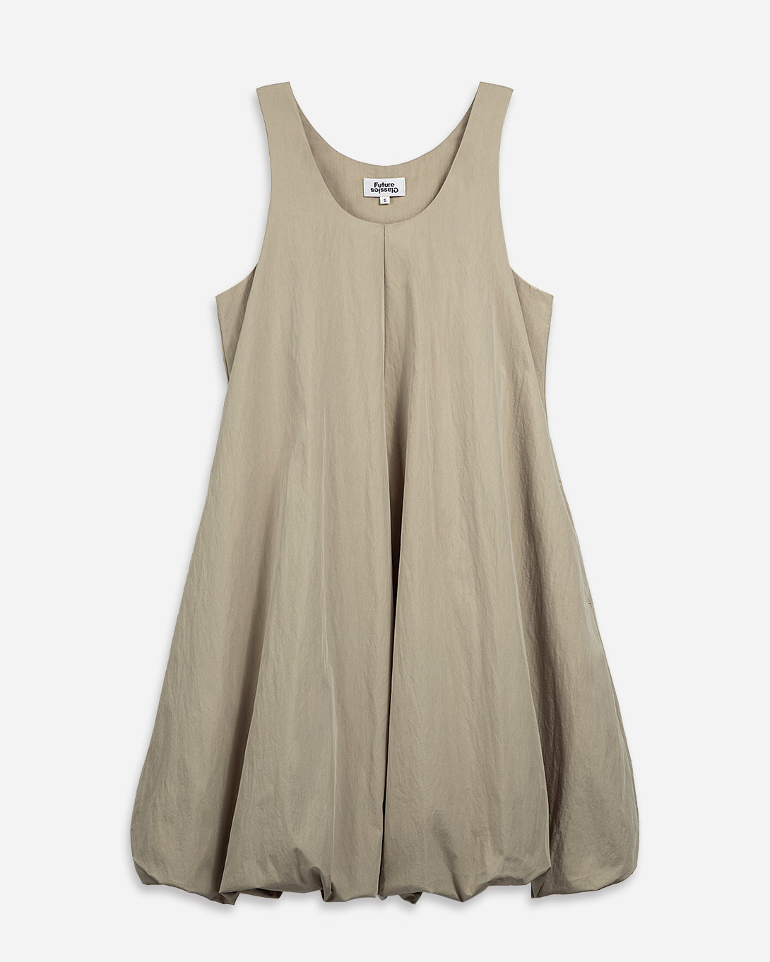 Stone Brown Cloud Dress Womens Sleeveless Dress Pleated Dress Womens Short Length Dress 