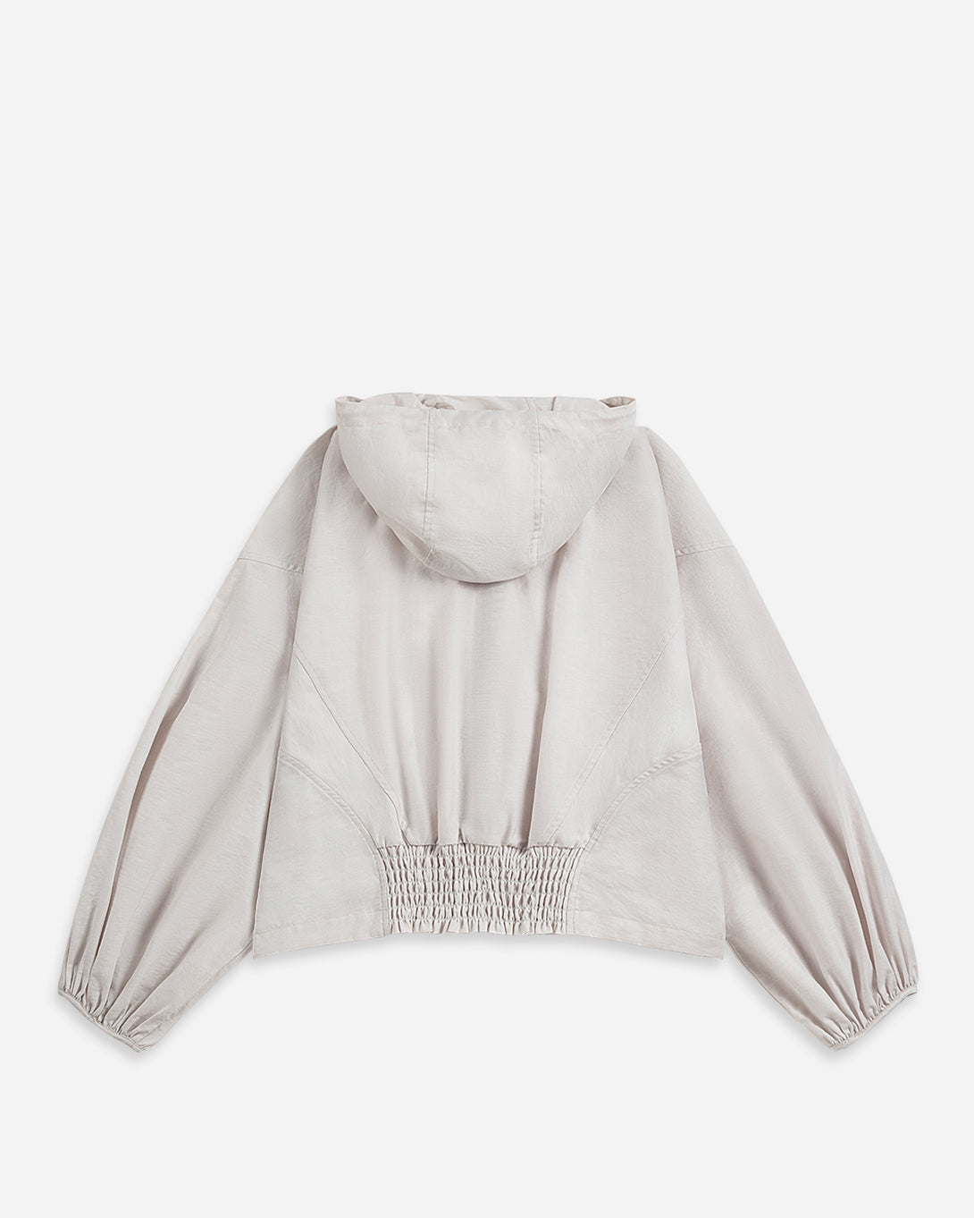 Iris Purple Balloon Sleeve Sheen Jacket Womens Hoodie Womens Zip Up Jacket Womnens Puff Sleeve Drawstring Outerwear