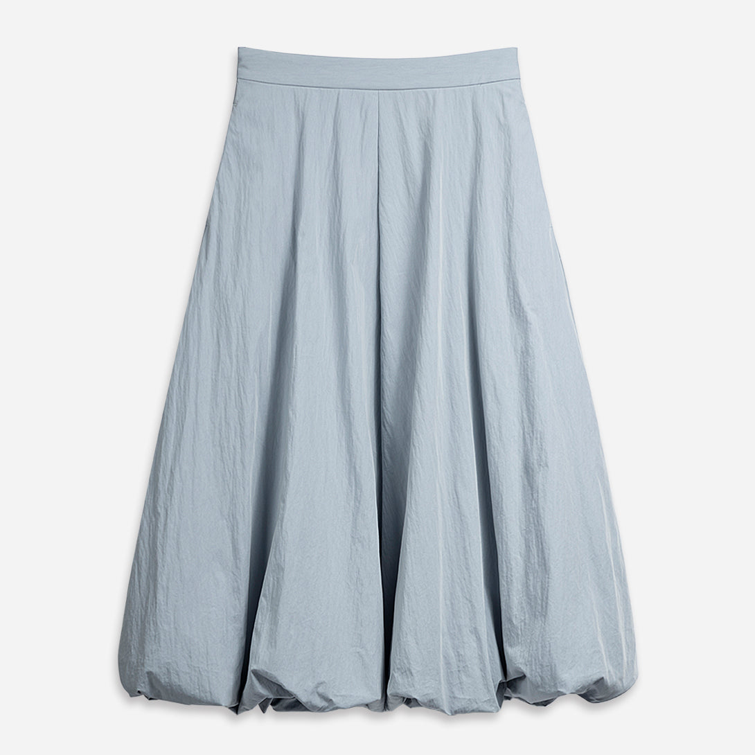 Sea Blue Balloon Skirt Womens Long Skirt Womens Pleated Layered Skirt 