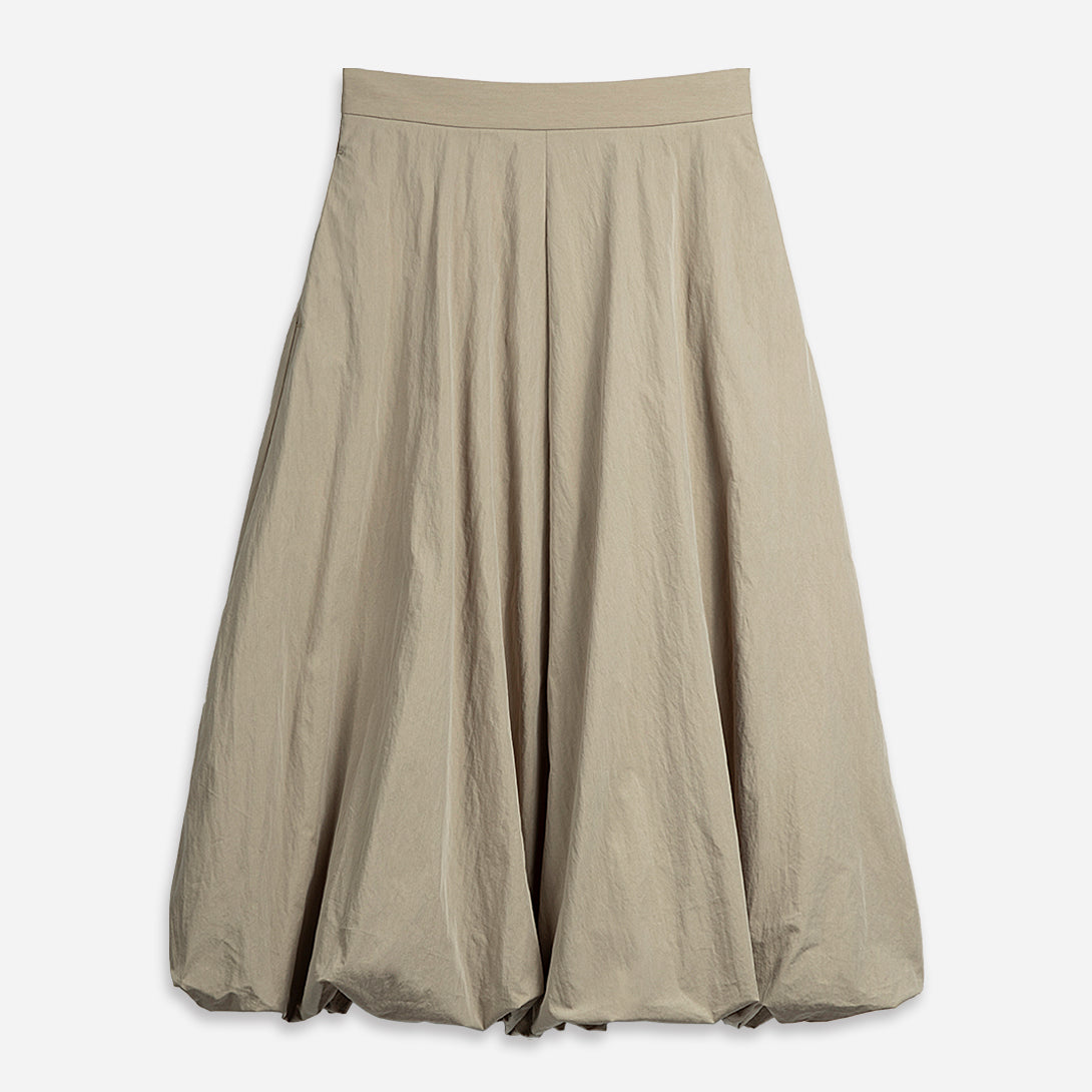 Stone Brown Balloon Skirt Womens Long Skirt Womens Pleated Layered Skirt 