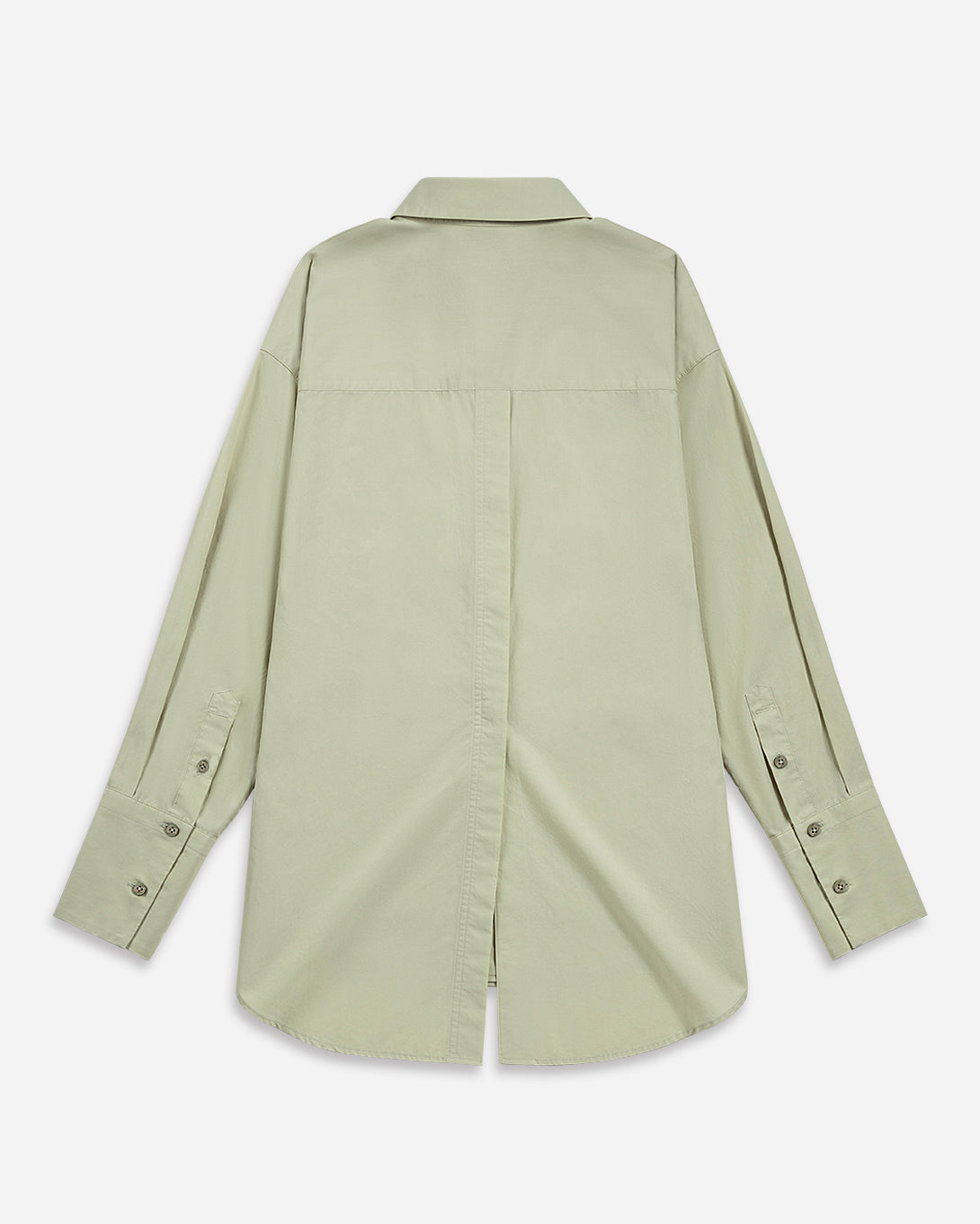 Seaweed Green Back Slit Shirt Womens Button Up Shirt Long Sleeve Woven Shirt Womens Collared Dress Shirt 