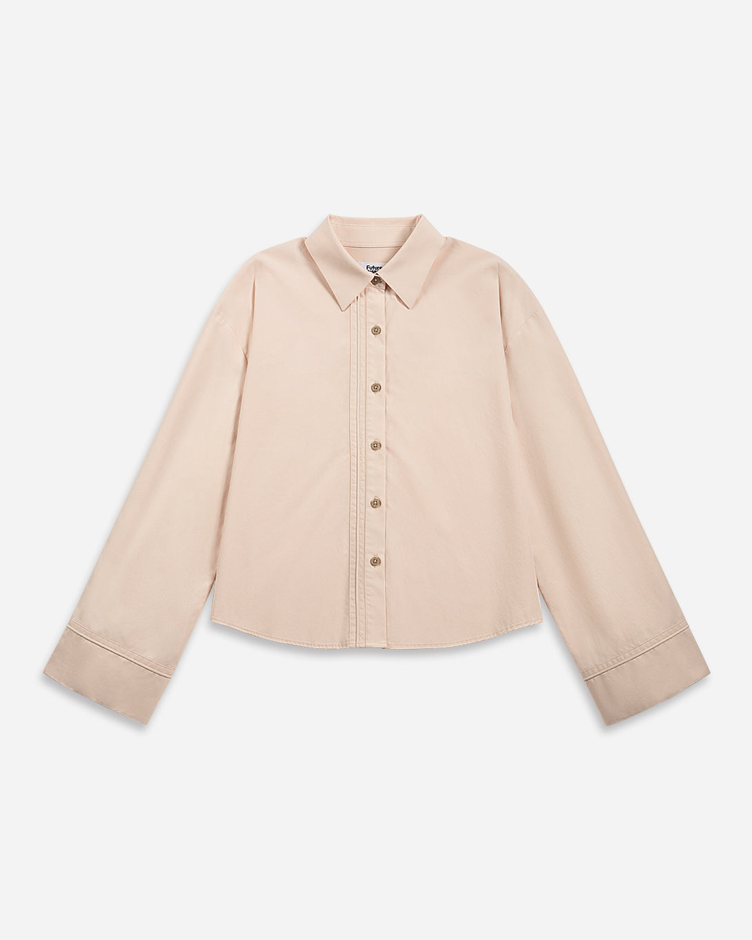 Lt Coral Bell Sleeve Boxy Shirt Womens Green Boxy Woven Shirt Womens Relaxed Fit Top Womens Collared Button Up Shirt 