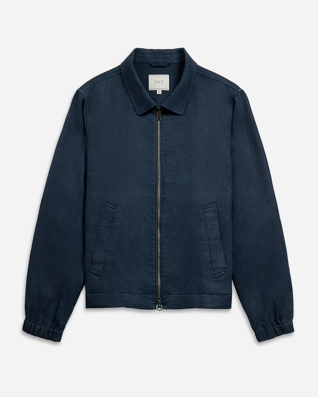 Navy Connor Linen Jacket Mens Linen Zip Up Jacket 