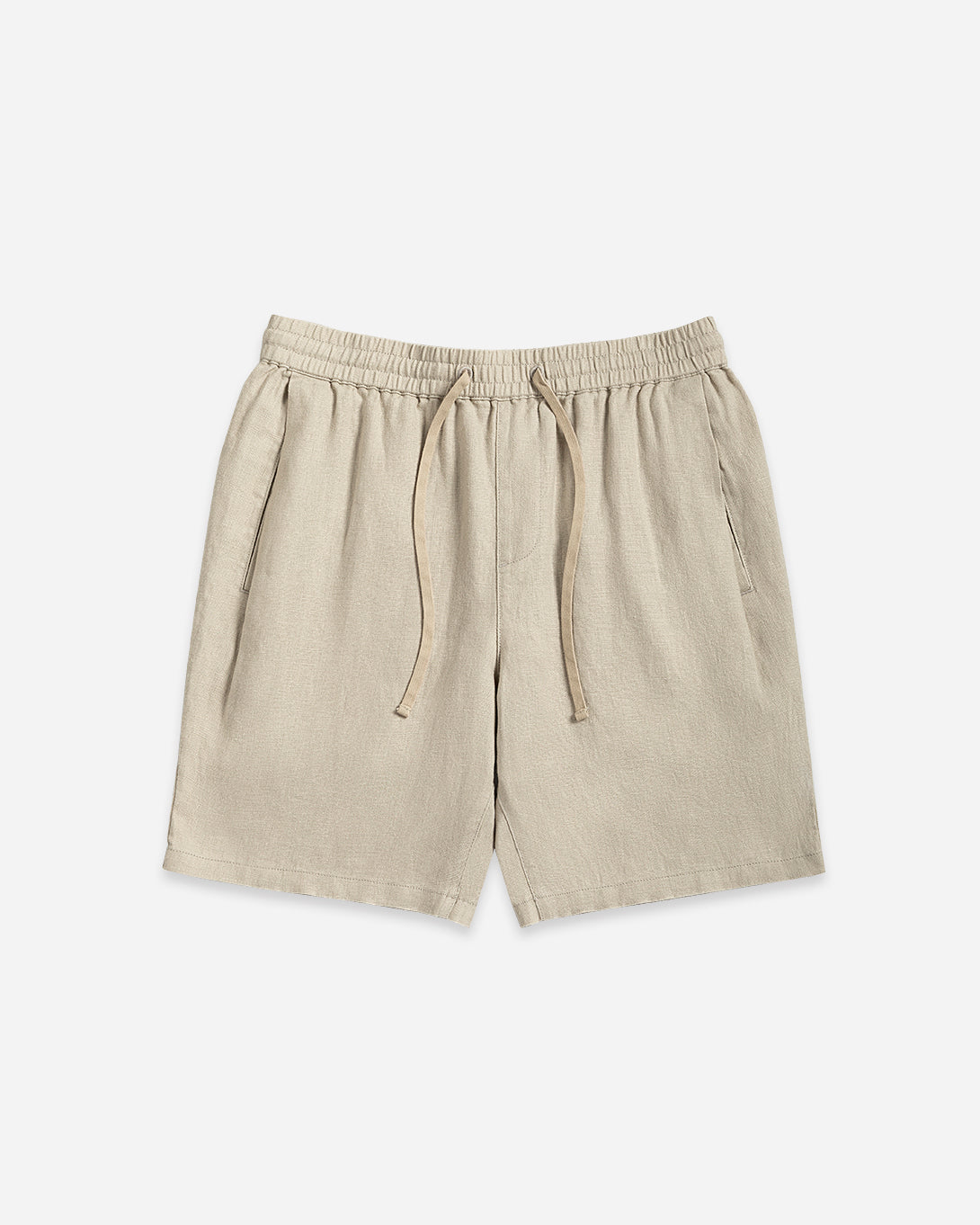 Lt Beige Ward Linen Shorts Mens Linen Drawstring Shorts 
