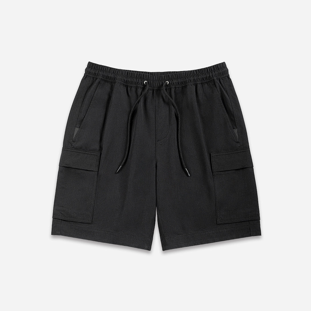 Black Marlo Ripstop Shorts Mens Ripstop Outdoor Board Shorts Drawstring Shorts 