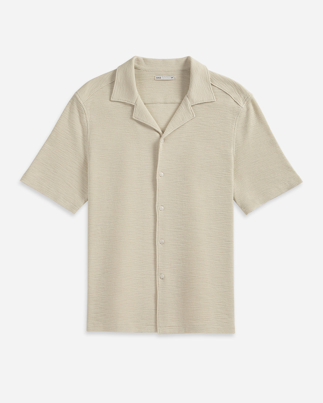 Silver Birch Rockaway Slub Waffle Shirt Mens Camp Collar Short Sleeve Waffle Knit 
