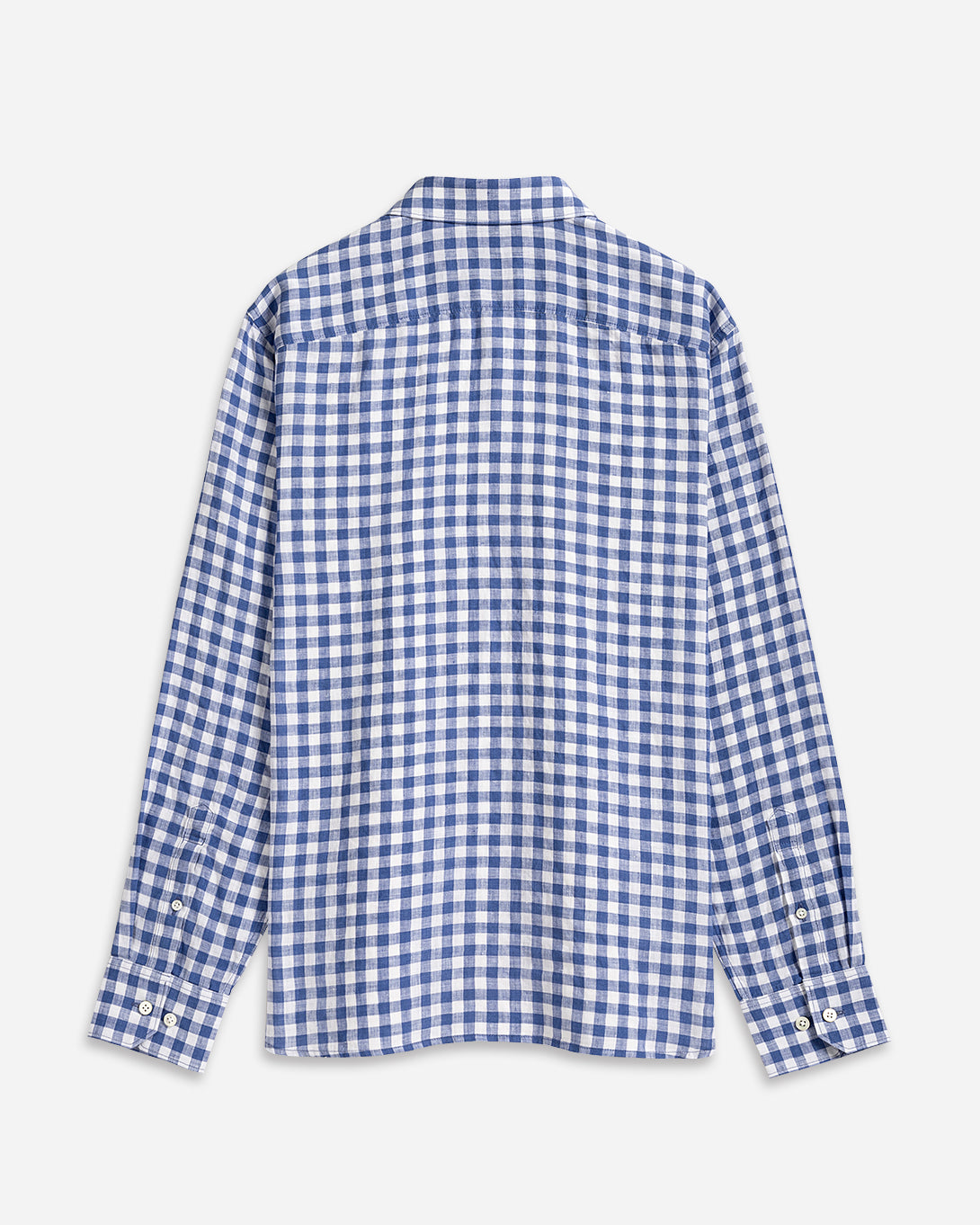 Mid Blue Check Arthur Gingham Shirt Mens Spread Collar Check Dress Shirt Mens Button Up Shirt 