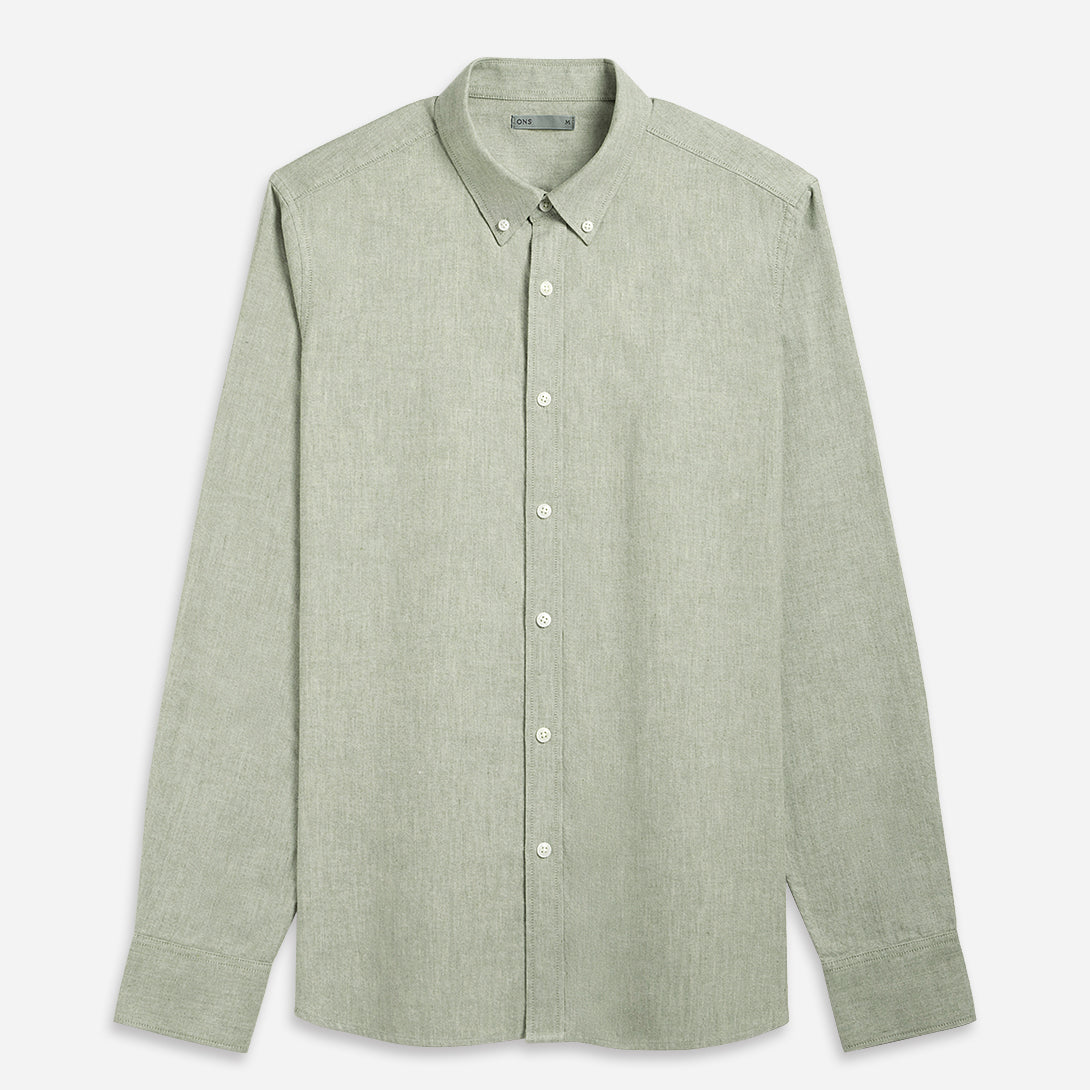 Moss Green Heather Fulton Heather Oxford Shirt Mens Button Down Dress Shirt Heather Oxford Shirt Button Down Collar 
