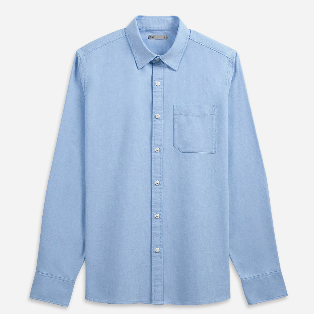 Lt Blue Arik Oxford Shirt Mens Point Collar Button Up Shirt Chest Pocket Shirt Classic Oxford Style 