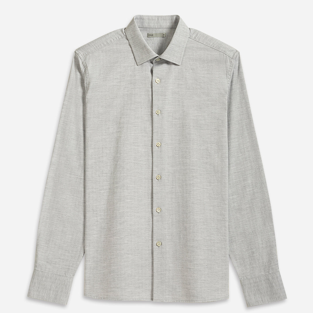 Lt Grey Adrian Herringbone Shirt Mens Spread Collar Shirt Herringbone Fabric Mens Dress Shirt All Season Shirt 