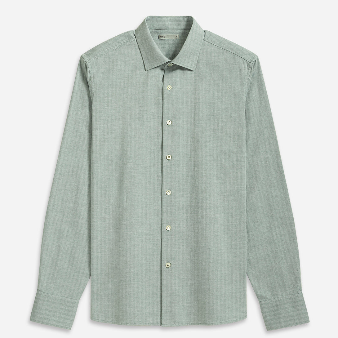 Lead Adrian Herringbone Shirt Mens Spread Collar Shirt Herringbone Fabric Mens Dress Shirt All Season Shirt 